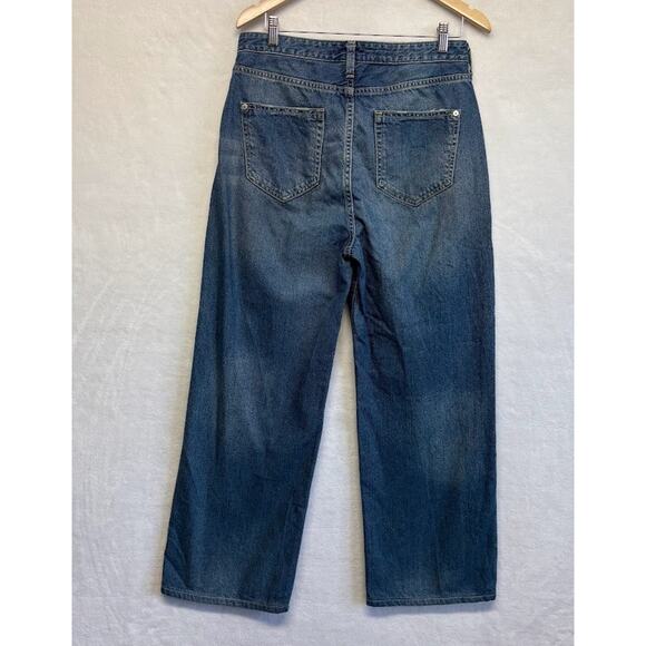 Pilcro Anthropologie High Rise Wide Leg Ankle Blue Denim Jeans Size 29 - Picture 3 of 15